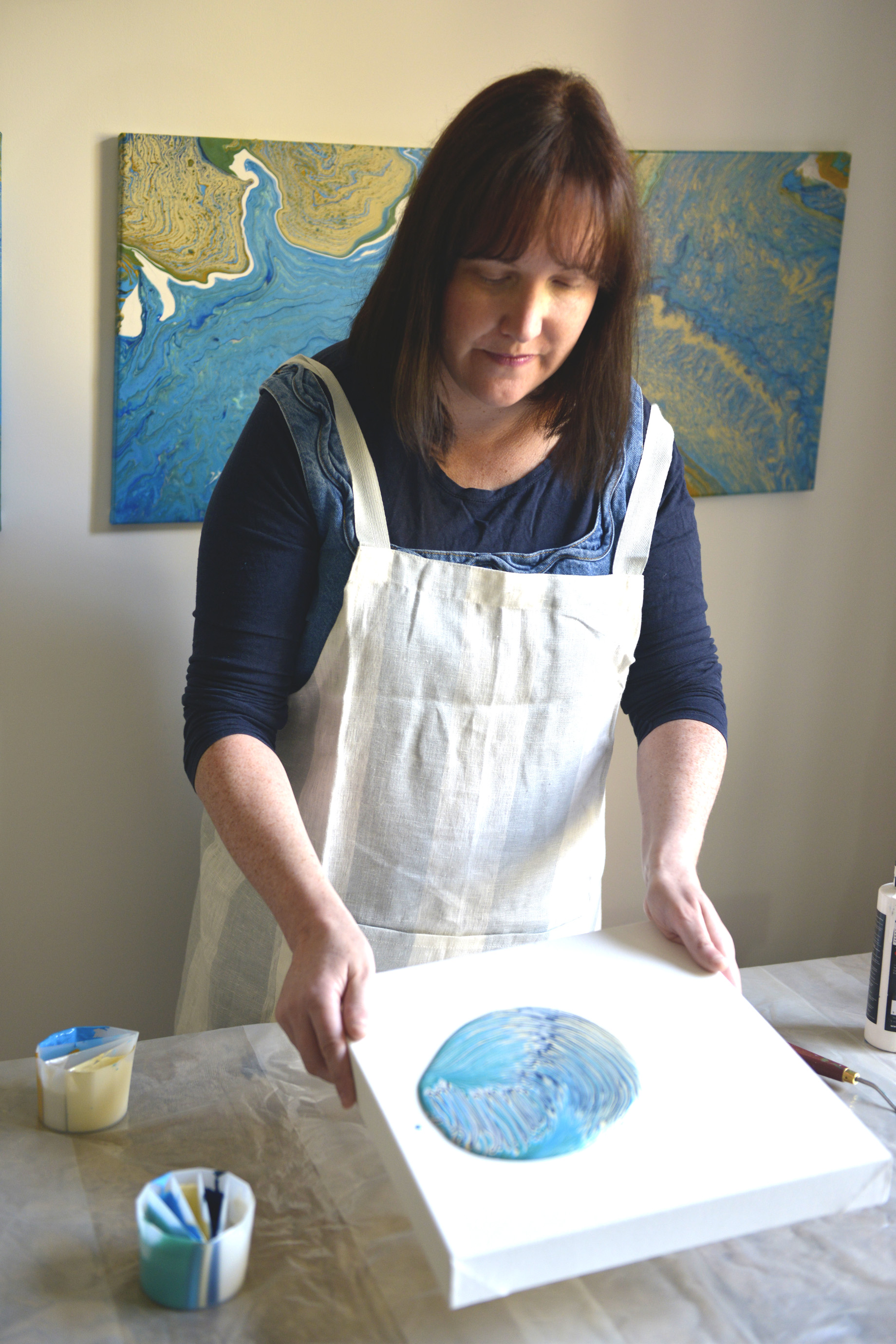 People enjoying a paint and sip evening